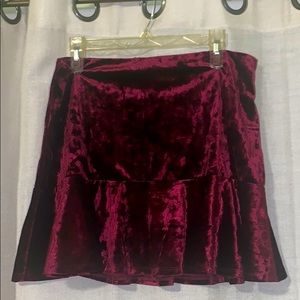 Burgundy velour skirt